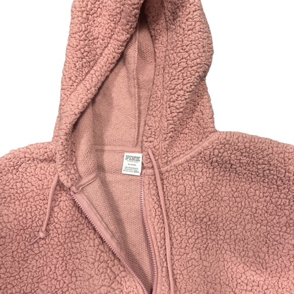 PINK Half Zip Sherpa Two Tone Pullover - Picture 3 of 6